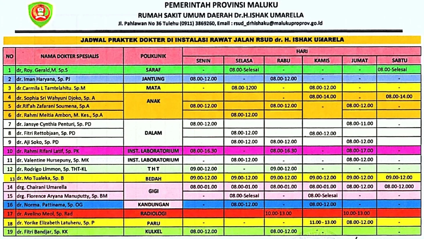 Jadwal Pelayanan Poliklinik Selama Hari Libur Nasional 2026